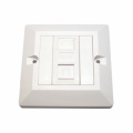 networking telecommunication ABS plastic AMP RJ45 2 port wall plate faceplate 45 degree